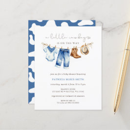 バジェットリトルカウボーイベビーシャワー招待状
