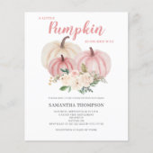 バジェットリトルカボキンピンクベビーシャワー招待状 チラシ (正面)