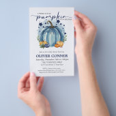 バジェットリトルカボキンボーイベビーシャワー招待状 チラシ (ハンドル)