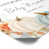 バジェットリトルカボチャ赤ちゃんシャワー歓迎サイン ポスター (角)