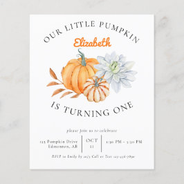 バジェットリトルカボチャ1st誕生日招待状かわいい