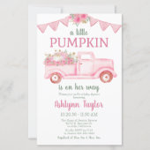 バジェットリトルカンプキンガールベビーシャワー招待状 (正面)