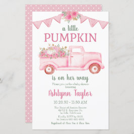 バジェットリトルカンプキンガールベビーシャワー招待状