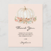 バジェットリトルカンプキンベビーシャワーサンキューカード (正面)