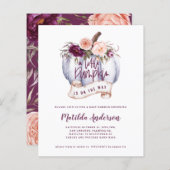 バジェットリトルカンプキン秋ベビーシャワー招待 (正面/裏面)