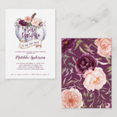 バジェットリトルカンプキン秋ベビーシャワー招待 ノートカード (正面/裏面)