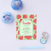 バジェットリトルスウィーティスイカ赤ちゃんシャワー招待状 チラシ (シングル)