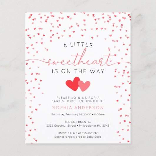 バジェットリトルスウィートベビーシャワー招待状 チラシ (正面)