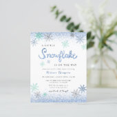 バジェットリトルスノーフレークベビーシャワー招待状 (スタンド正面)