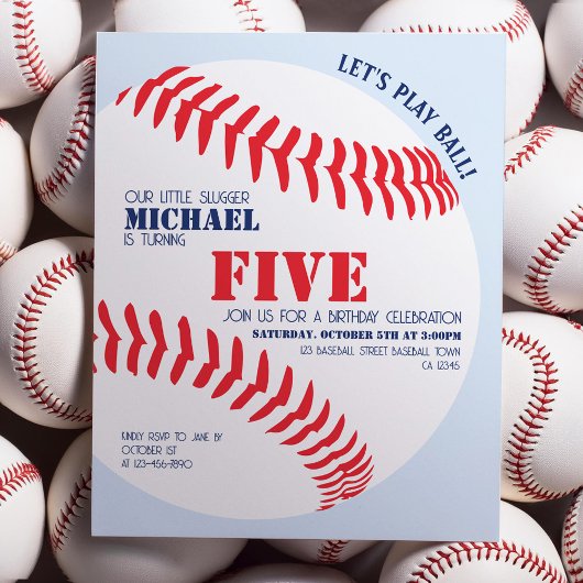 バジェットリトルスラッガーベースボール誕生日招待状