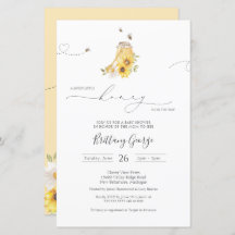 バジェットリトルハニービーベイビーシャワー招待状