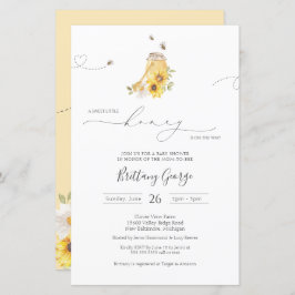 バジェットリトルハニービーベイビーシャワー招待状