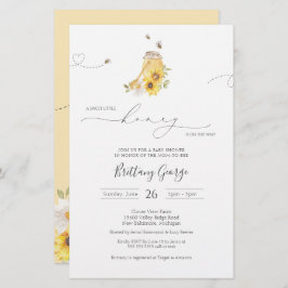 バジェットリトルハニービーベイビーシャワー招待状