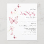 バジェットリトルバタフライベビーシャワー招待状 チラシ (正面)