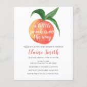 バジェットリトルピーチベビーシャワー招待状 (正面)