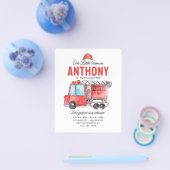 バジェットリトルファイアマンヘルメットファイアトラック誕生日 チラシ (シングル)