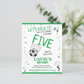 バジェットリトルルーキーサッカーグリーン誕生日招待状 (スタンド正面)