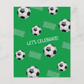 バジェットリトルルーキーサッカーグリーン誕生日招待状 (裏面)