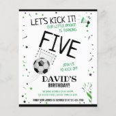 バジェットリトルルーキーサッカー誕生日招待状 (正面)