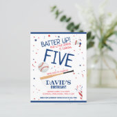 バジェットリトルルーキーベースボール誕生日招待状 (スタンド正面)