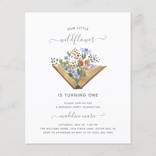 バジェットリトルワイルドフラワーターニング1バースデーパーティー (正面)