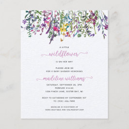 バジェットリトルワイルドフラワーベビーシャワー招待状