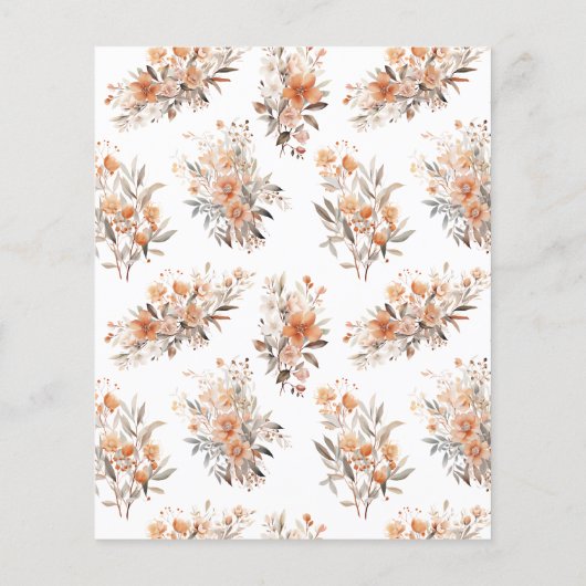 バジェットリトルワイルドフラワーボホーベイビーシャワー招待状 (裏面)