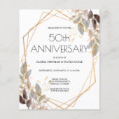 バジェットリーフィー金ゴールド幾何学結婚式招待状 (正面)