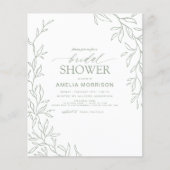 バジェットリーフセージグリーンブライダルシャワー招待 チラシ (正面)