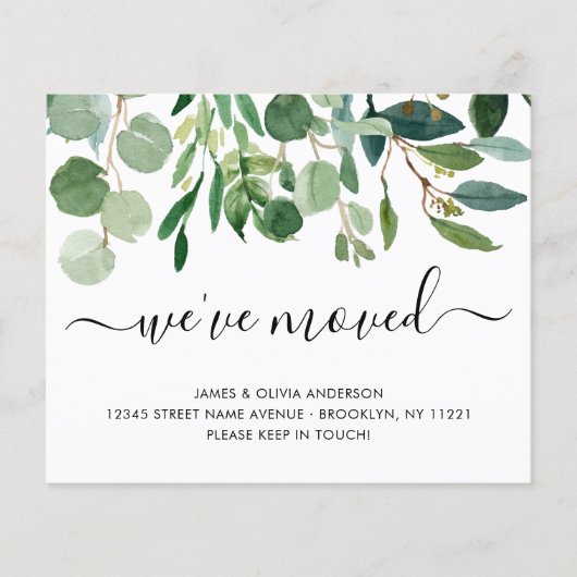 バジェットリーフ引っ越しました新しいホームムービングカード (正面)