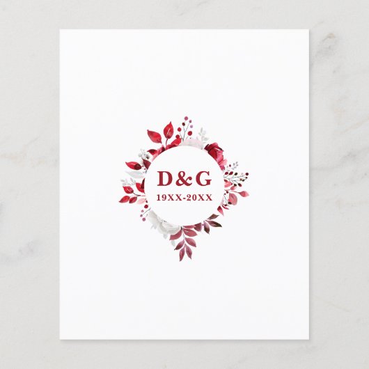 バジェットルビー40th結婚の記念日招待状 (裏面)