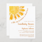 バジェットレイオブサンシャイングランドベビーシャワー招待状 (正面/裏面)