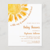 バジェットレイオブサンシャインボホベイビーシャワー招待状 (正面)