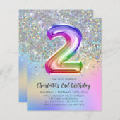 バジェットレインボーグリッターフォイルガール2nd誕生日 (正面/裏面)