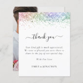 バジェットレインボーグリッター写真結婚の感謝の気持ち (正面/裏面)