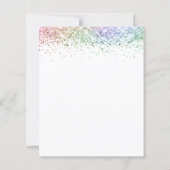 バジェットレインボーグリッター夕べ結婚式招待状 (裏面)