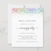 バジェットレインボーグリッター夕べ結婚式招待状 (正面)