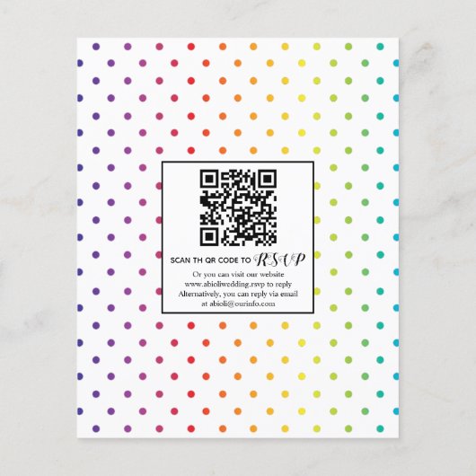 バジェットレインボーゲイレズビアン結婚式招待状 (裏面)