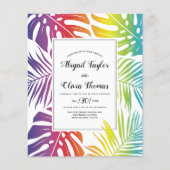 バジェットレインボーゲイレズビアン結婚式招待状 (正面)