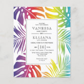 バジェットレインボーゲイレズビアン結婚式招待状 (正面)