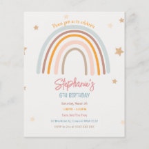 バジェットレインボースターズバースデーパーティーの招待