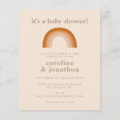 バジェットレインボーテラコッタベビーシャワーフォト招待状 (正面)