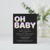 バジェットレインボーバルーン赤ちゃんシャワー招待状 (スタンド正面)