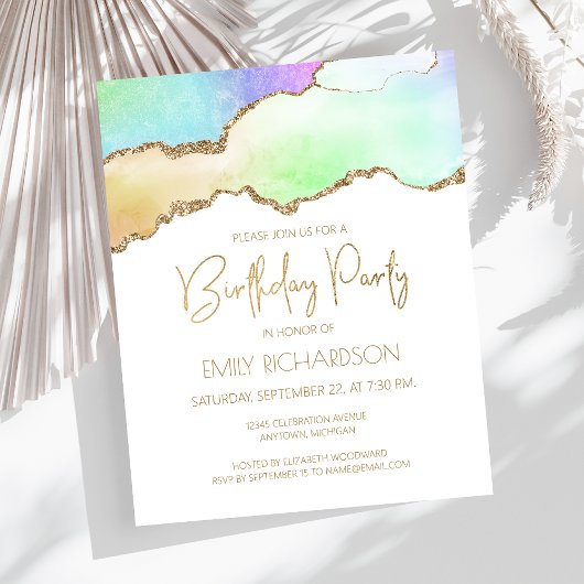 バジェットレインボーパステル金ゴールドアゲード誕生日