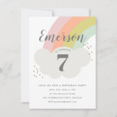 バジェットレインボー子供の誕生日パーティー 招待状 (正面)