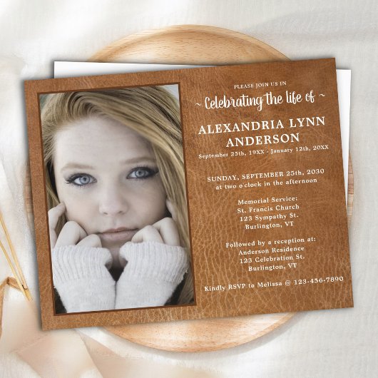 バジェットレザーお祝いオブライフ招待状