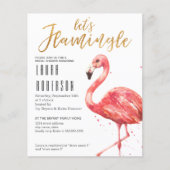 バジェットレッズフラミングルブライダルシャワー招待 (正面)