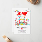 バジェットレッツジャンプバウントランポリンパーク誕生日 ノートカード (正面/裏面インサイチュ)