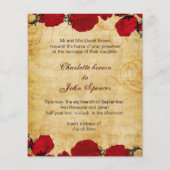 バジェットレッドエイファータワーヴィンテージウェディング招待状 (裏面)