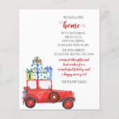 バジェットレッドクリスマスカー引っ越しましたホリデーカード (正面)